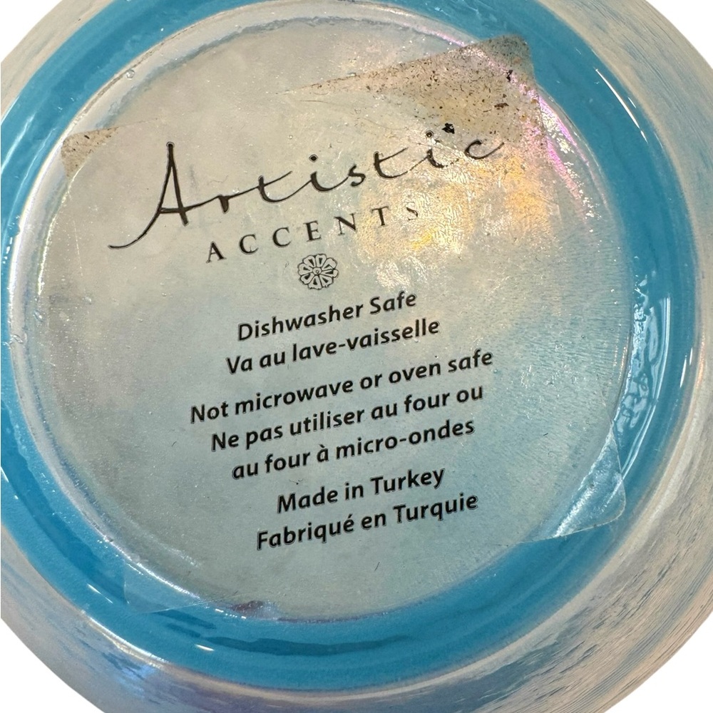 ARTISTIC ACCENT Beautiful Baby Blue Decorative Bowl Home Decor - Picture 8 of 11